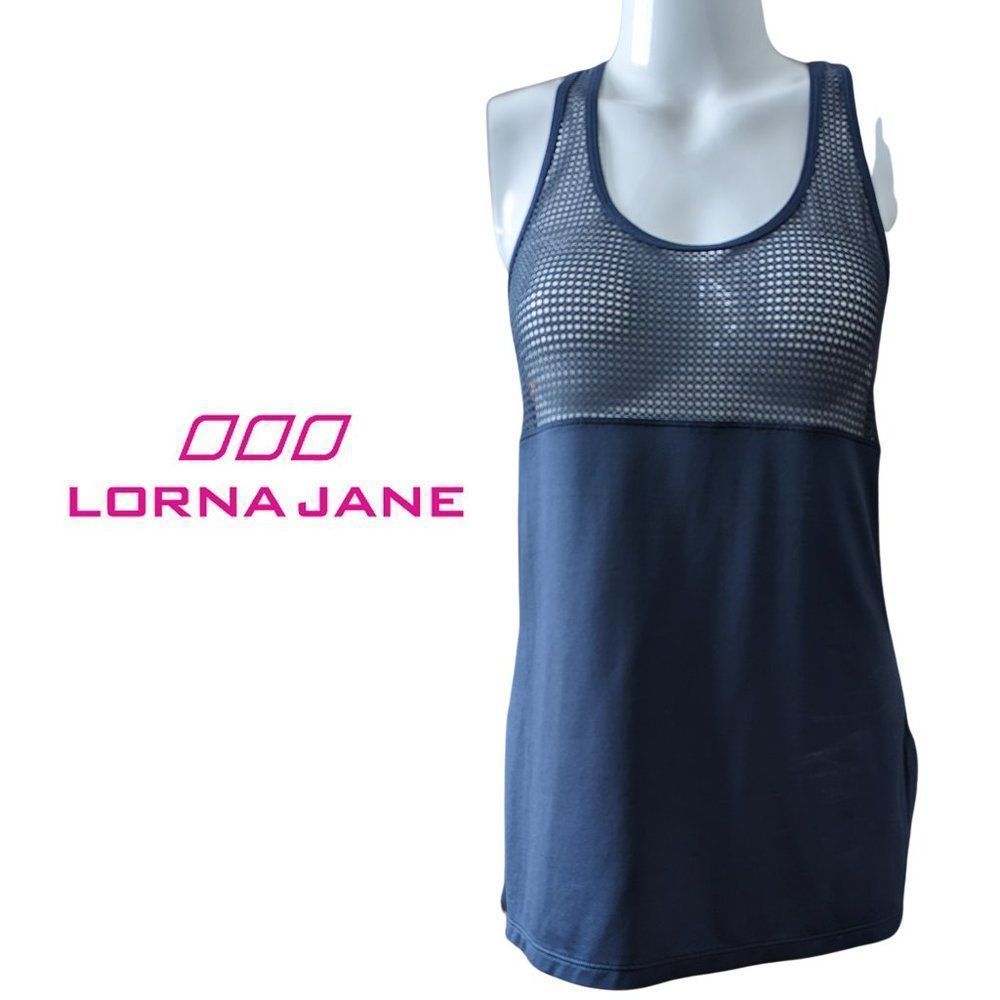 27. Lorna Jane Houston Excel Tank Top Canyon Blue Size medium